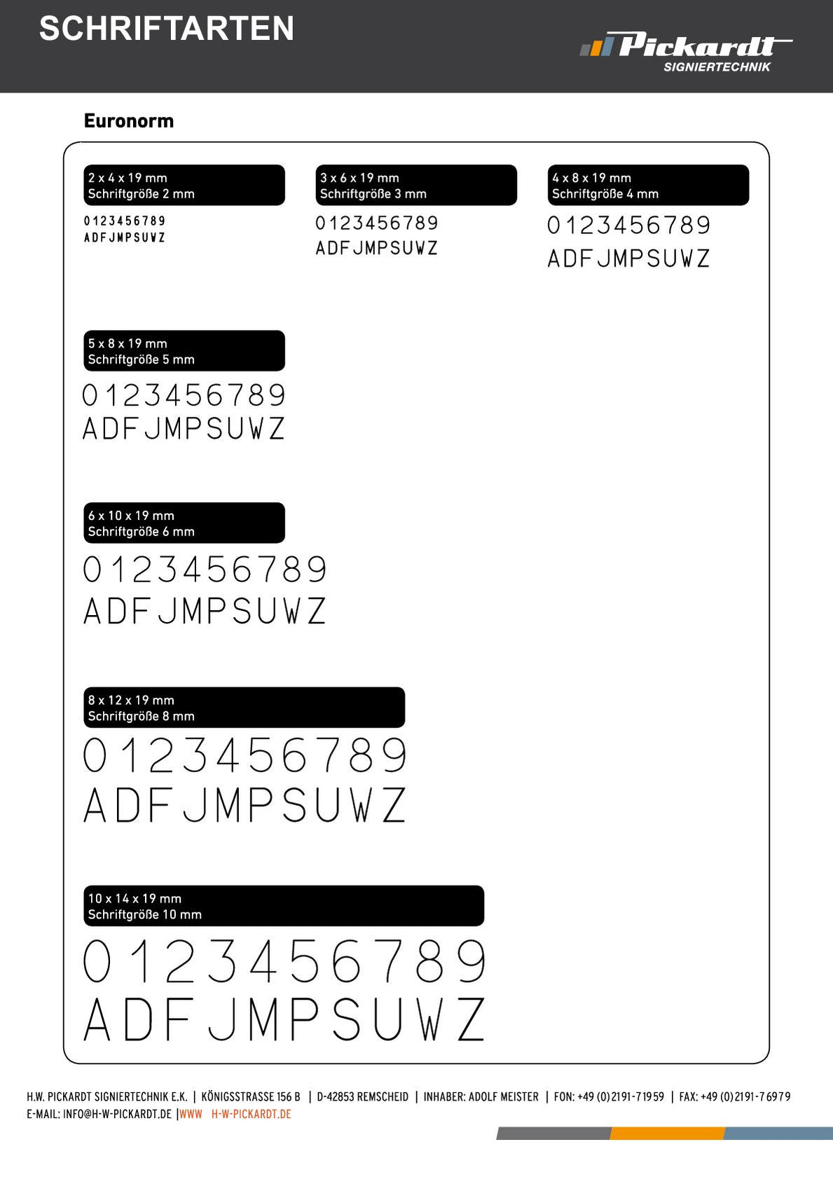 Stahltypen Euro Norm Prägetypen – Pickardt Marking Tools