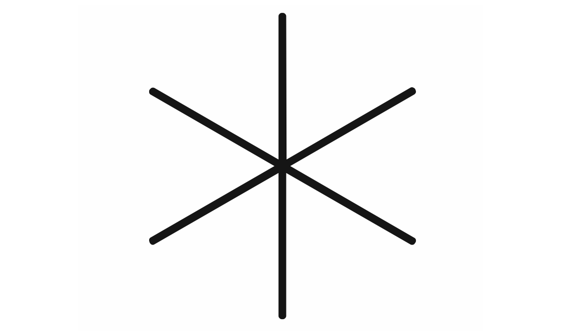 Stahltypen Stern 6 Strahlig Logo in Schwarz Weiß Skizze